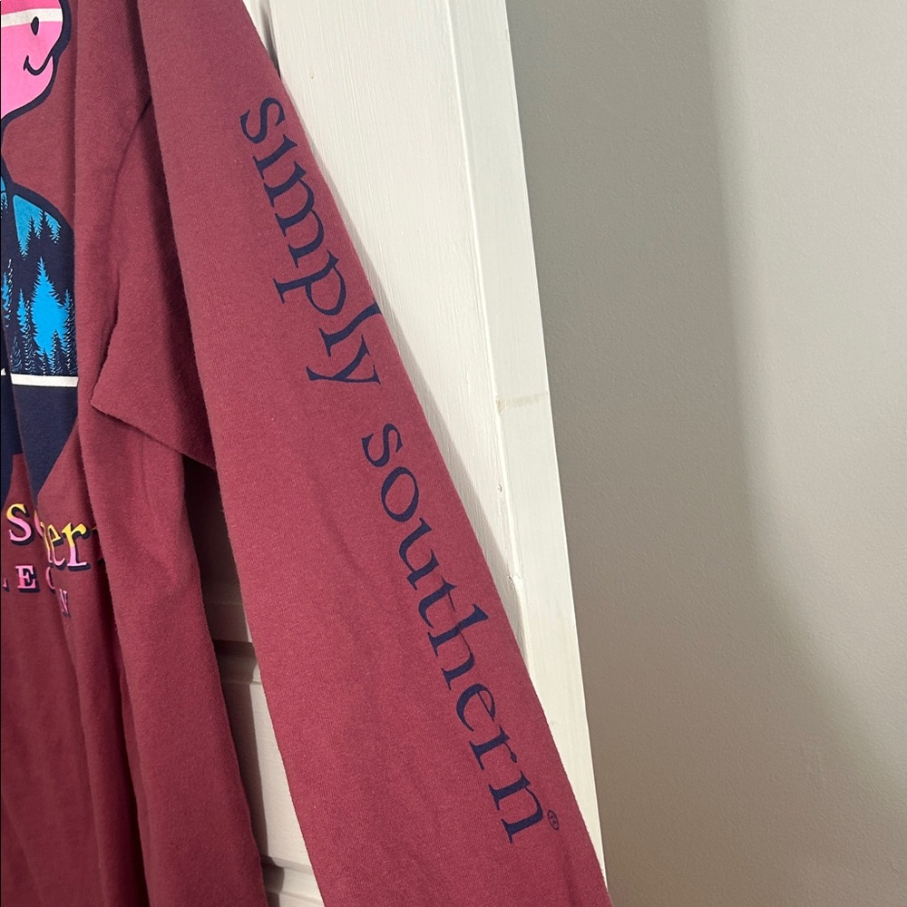Simply Southern Men's Maroon Long Sleeve Shirt - Picture 5 of 7